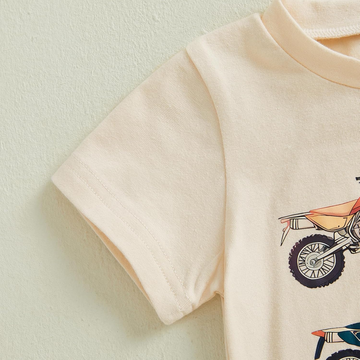 Motorcycle-Themed T-Shirt and Shorts for Toddlers Summer Fun