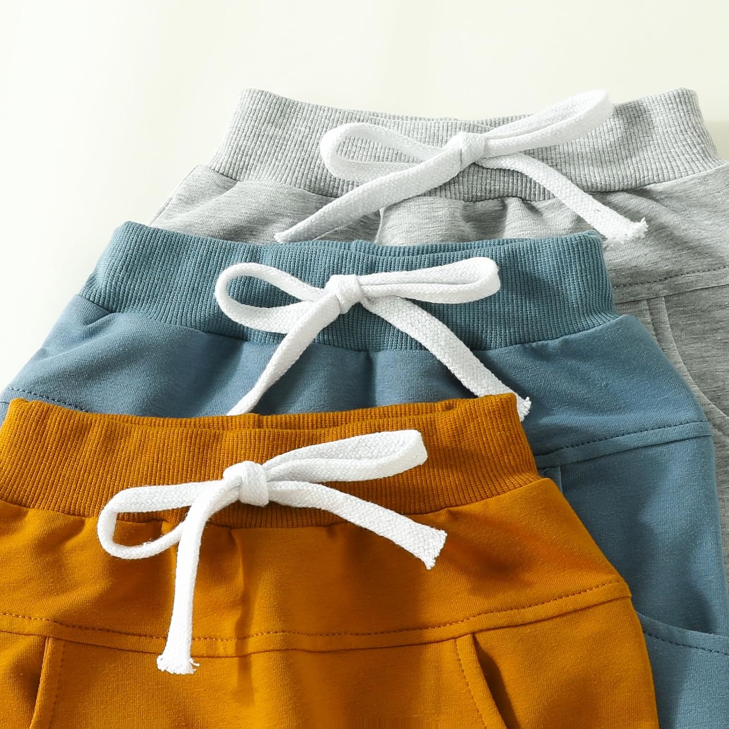 3-Piece Toddler Boys Solid Cargo Pants