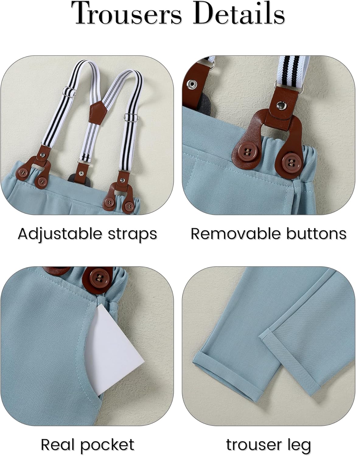 ZOEREA Toddler Boy Formal Suit Set 1-5T