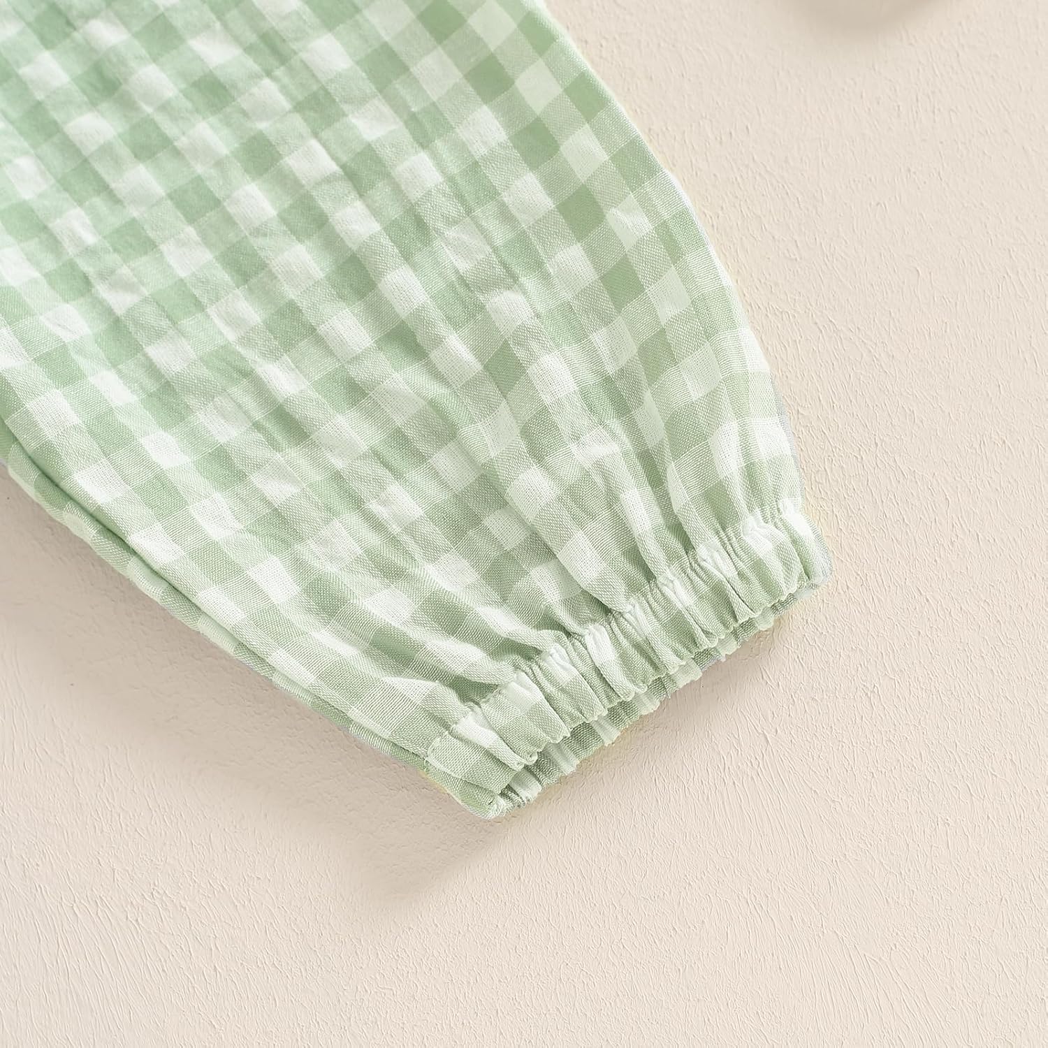 Checkered Baby Pants with Elastic Waistband
