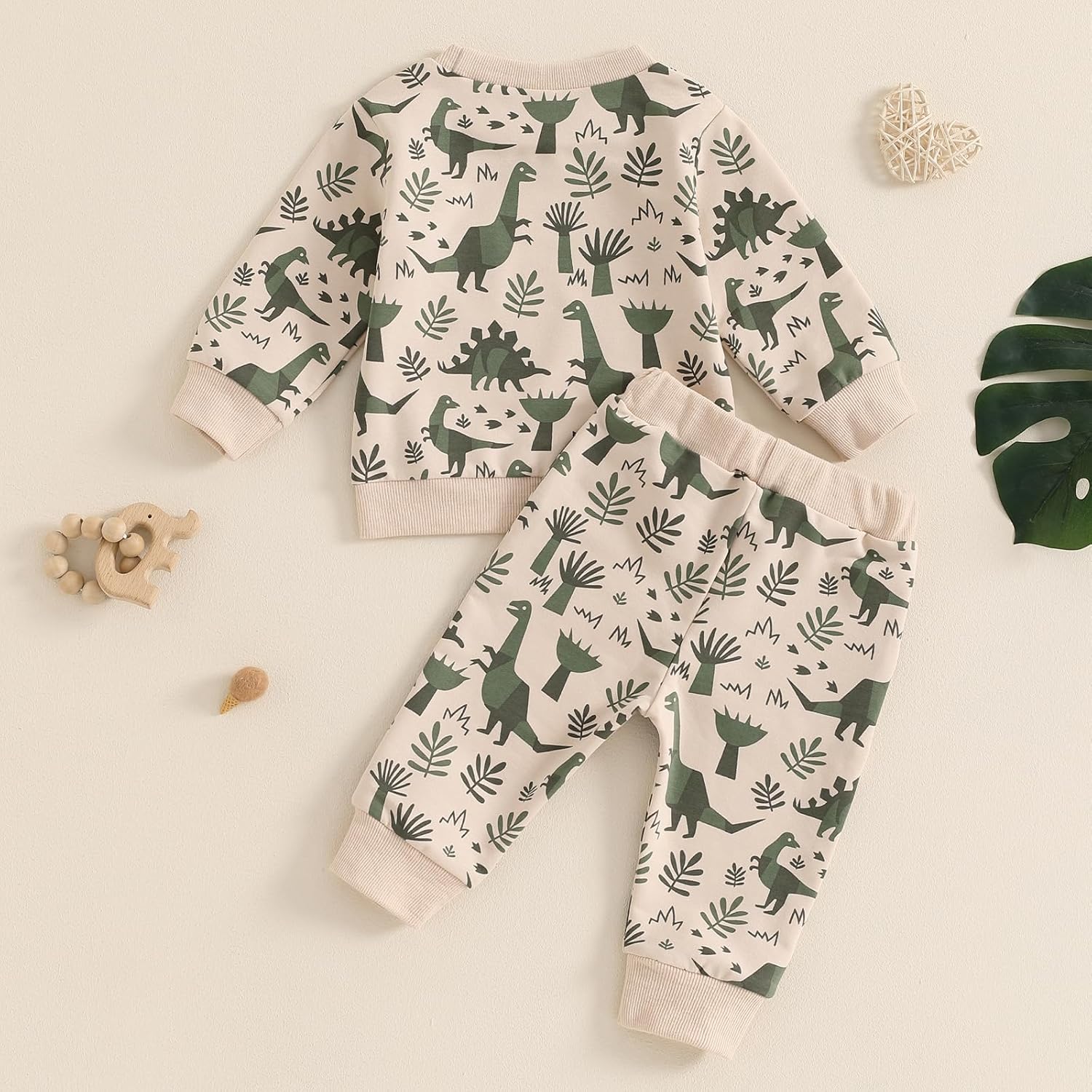 Baorji Toddler Boys Fall Outfits Dinosaur Print Pocketlong Sets