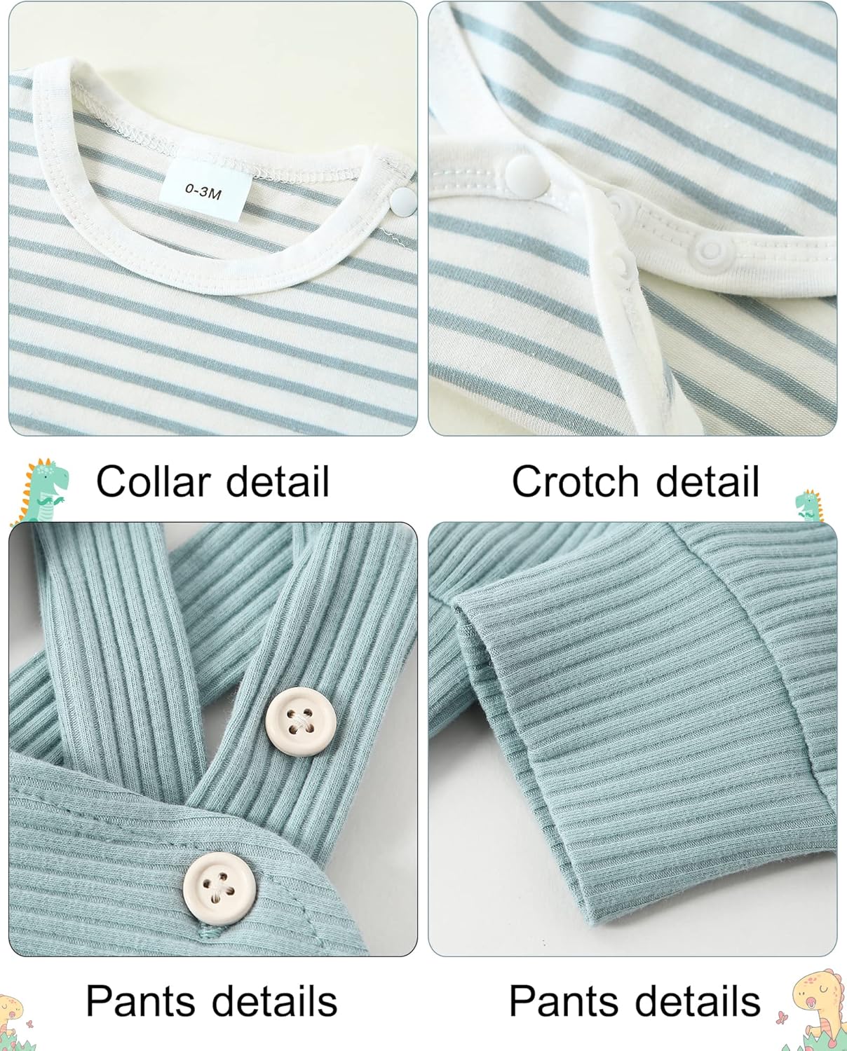 YUEMION 2PCS Baby Romper Pants Sets for Newborns