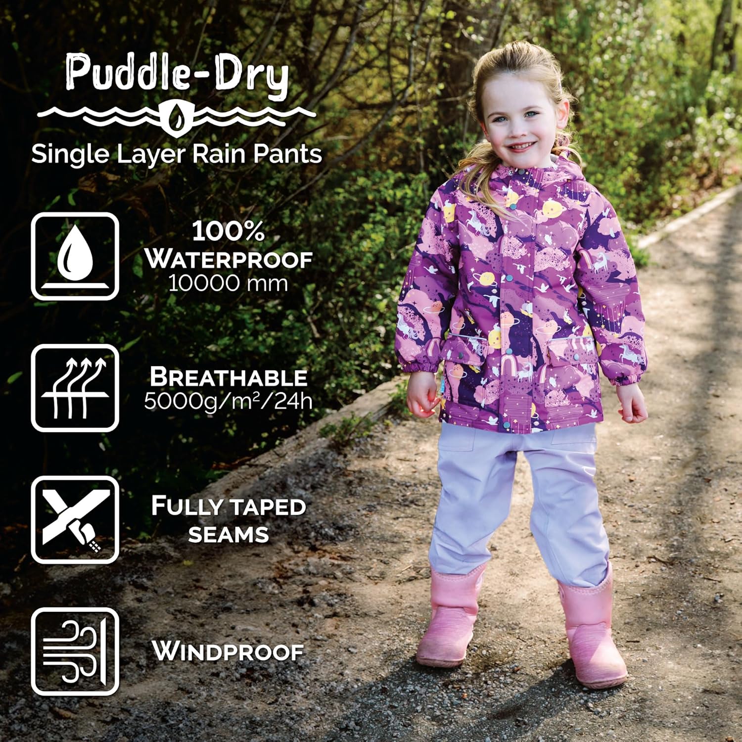 JAN JUL Waterproof Rain Pants for Boys