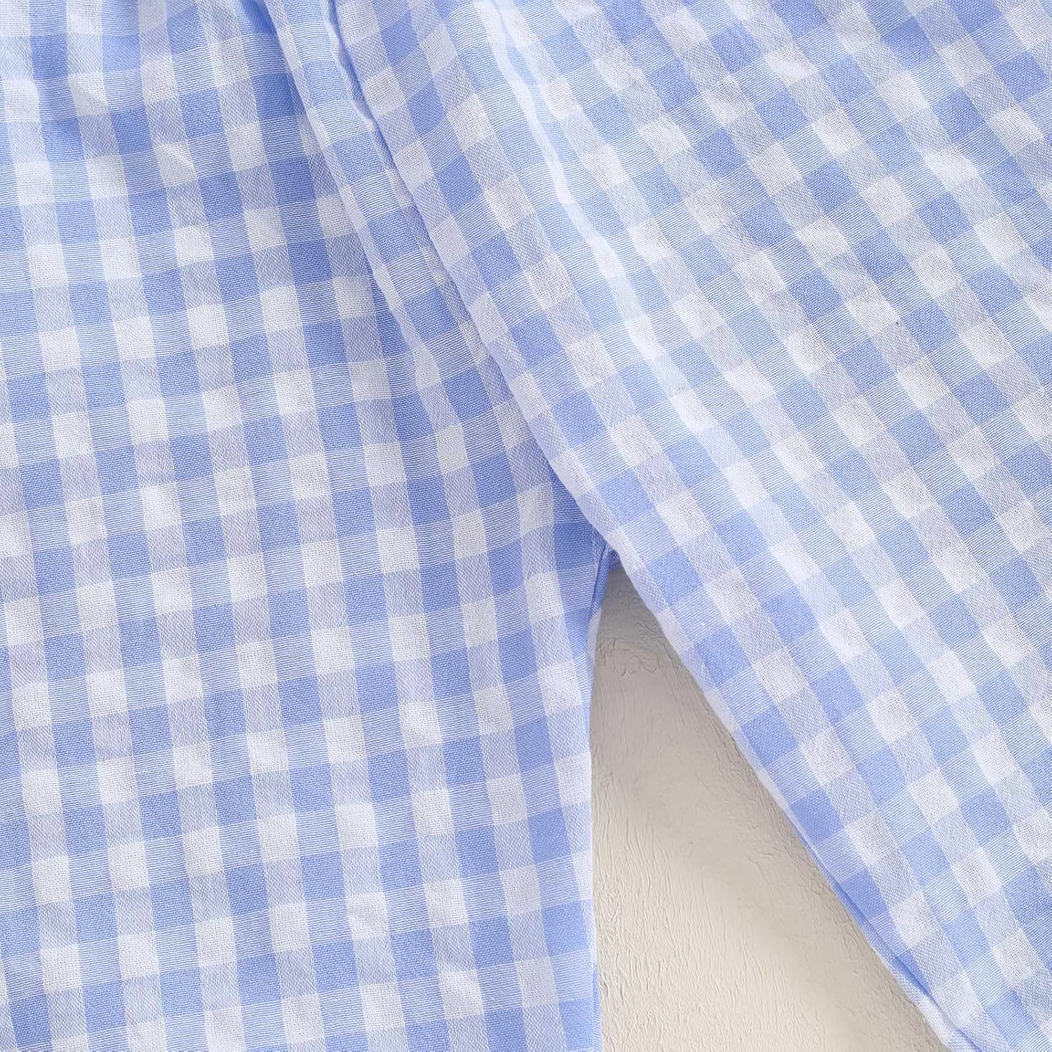 Toddler Plaid Linen Harem Pants for Boys Girls