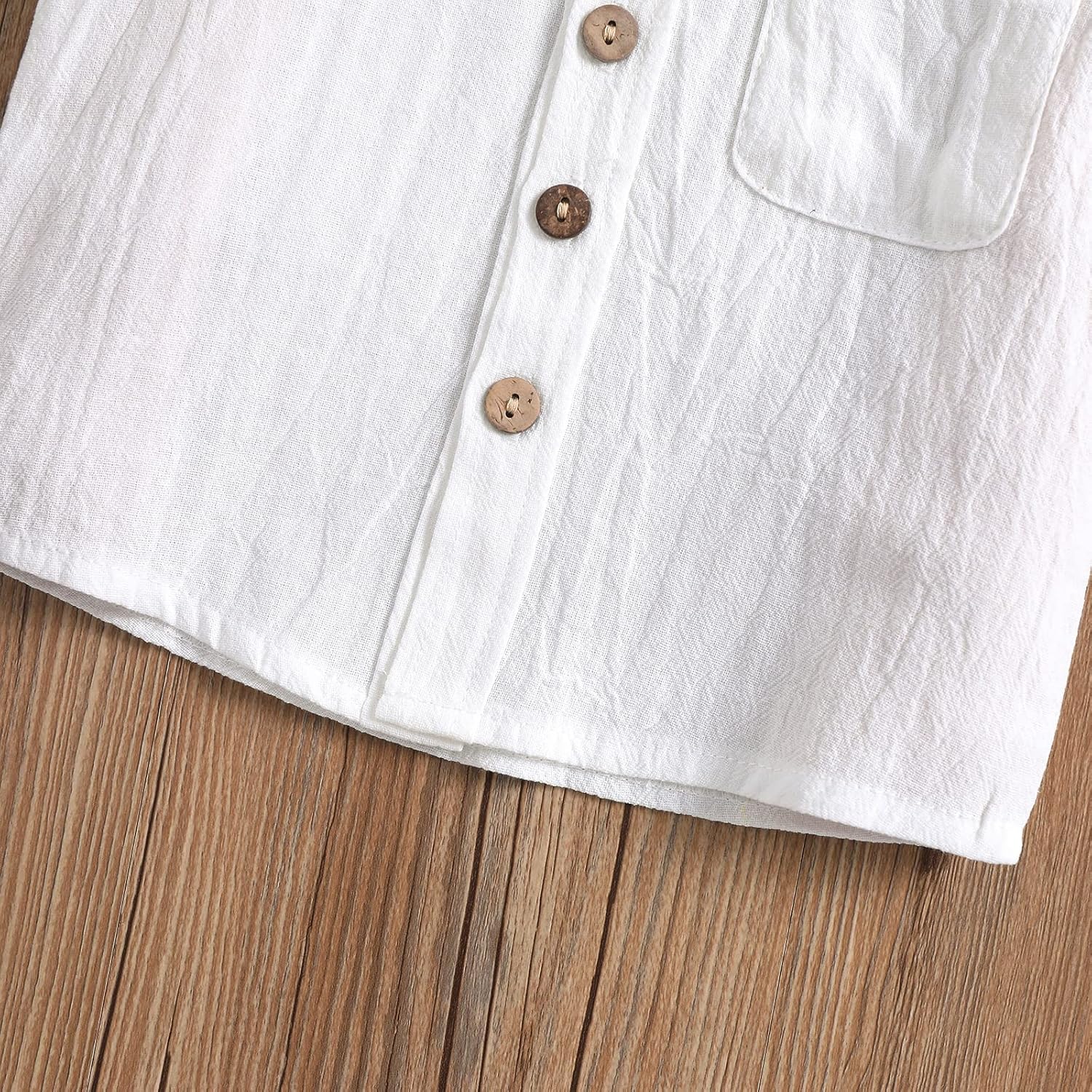 Shibaozi Toddler Boys Summer Outfit Cozy Button-Down Set with Pockets