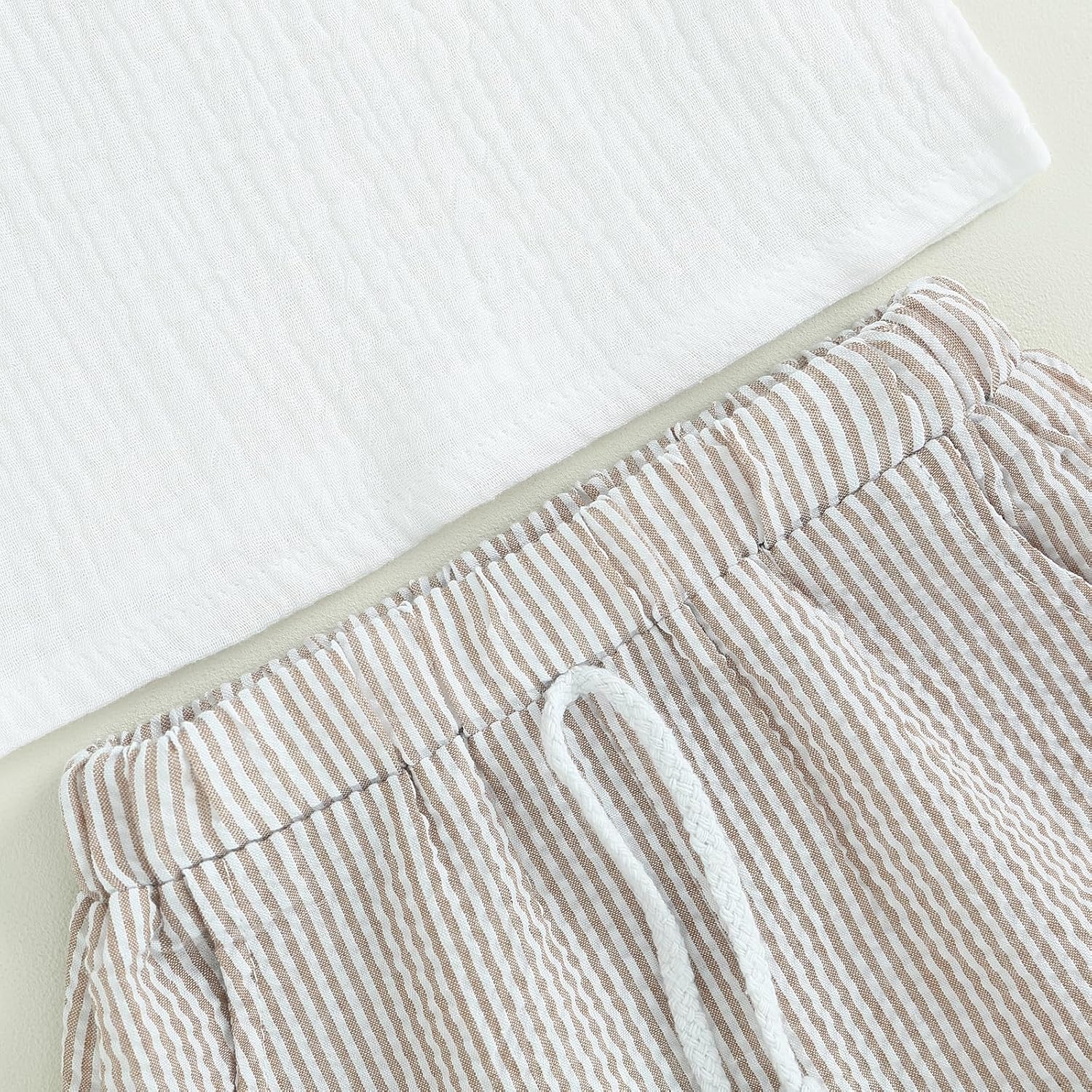 2Pcs Summer Outfits for Baby Boys Elastic Waistband Shorts Set