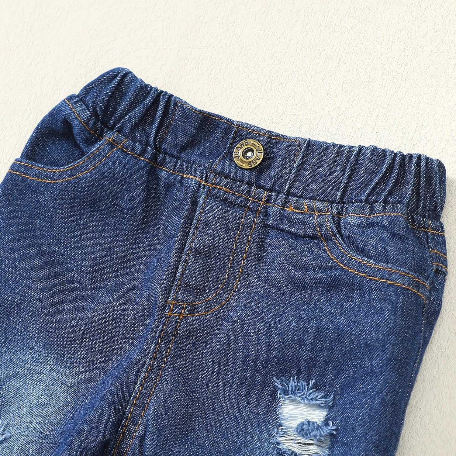 Toddler Boy Letter Print Hoodie and Ripped Jeans Set